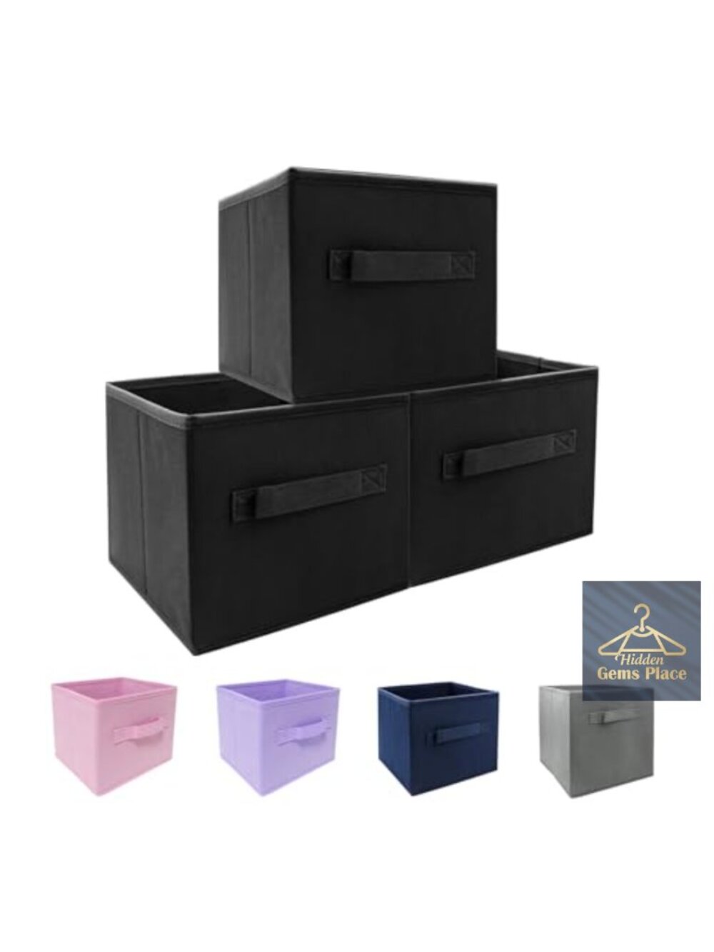 Foldable Fabric Storage Bins Collapsible Cloth Organizer Set of 3